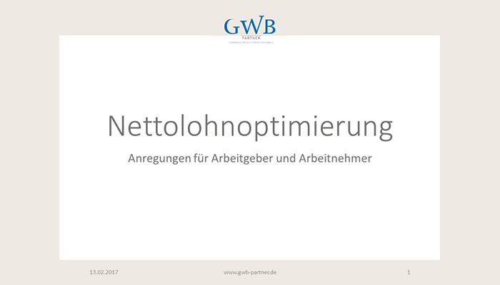 Vortrag Nettolohnoptimierung